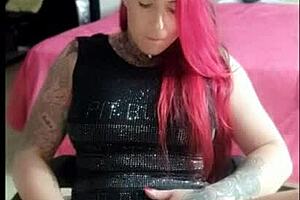 boyfriend away, she masturbates to orgasm alone