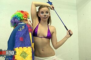 Skinny Young 18+ Blonde Babe Norah Nova Fucked By A Clown