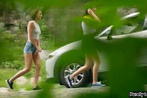 Mysterious hermit watches gf lick pussy!