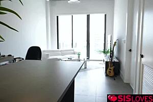 my stepsister shows me all the naughty bedroom tricks