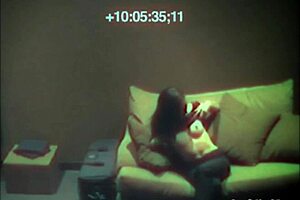 Bold Sexy babe fiercely fingers tight pussy on sofa while craving intense sucking