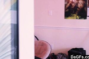 Ebony Doll Spreads and Frigs on Sofa for Cam