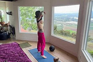 Morning vibes with Felicity Feline doing naked yoga, so hot! 🔥