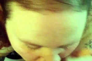 fat slut eagerly sucks big cock, cum on cookies