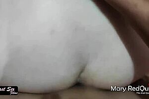 A young man with a big dick makes love to me anally and finishes me off in the bathroom