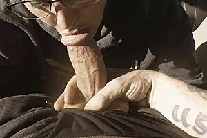 Nerd, Do You Suck His Monster Cock In The Parking Lot?