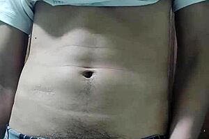 Skinny Tall Latina Twink Slaps Cock During Dirty Homemade Masturbation