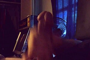 he strokes his monster cock while moaning, building up to a huge cumshot for allison