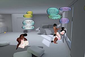 Bold transsexual joins sexy family party for holiday celebrations