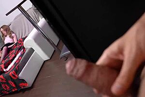 Stepcousin boldly masturbates in front of me