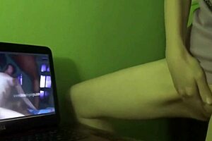Amateur milf, who barely can fuck and likes to dry hump during her fallacy session, cums from this POV anyways