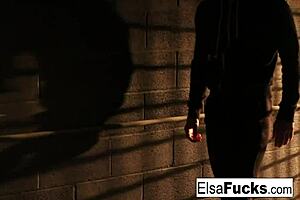 Teen Elsa Jean fucks masked stranger