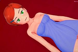 Gwen steps out of the shower, drops the towel, and gets ready to fuck in this adult parody