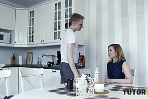 Guy creams teacher's face, shoves cock in tight hole