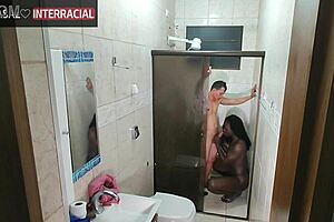 Hidden Camera Catches Young Stud with Busty Ebony Beauty