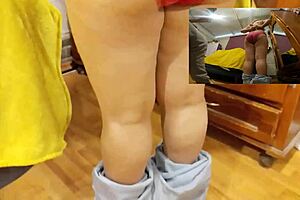 The milf gets groped for cash in this voyeur scene