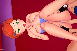 Gwen steps out of the shower, drops the towel, and gets ready to fuck in this adult parody