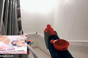 Sexy Latina Gamer Blowjobs Big Boobs in Micro Bikini