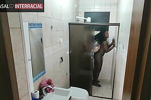 Hidden Camera Catches Young Stud with Busty Ebony Beauty