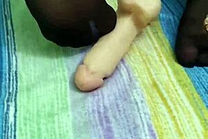 footjob madness with my dildo and torn pantyhose while masturbating doggystyle for ultimate pleasure