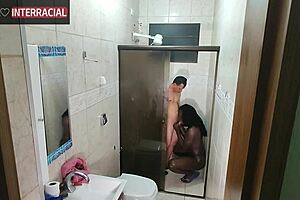 Hidden Camera Catches Young Stud with Busty Ebony Beauty