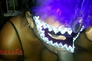 i'm in lingerie with big tits gettin a handjob and swallowin cum