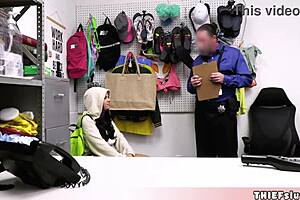 shoplifter's hairy pussy punished hard.