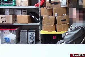 Lp officer gives handjob and sucks shoplifter's cock in office.