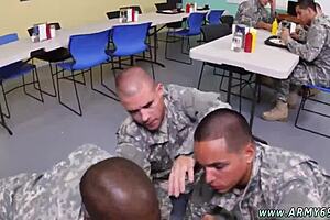 Cock sucking gay male group sex drill sergeant and boy homo
