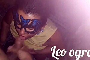 Wow! Chubby Portuguese Beauty Sucks for Hot Cum!