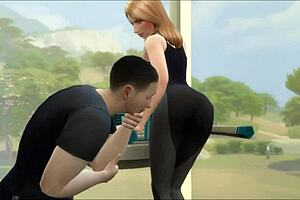 Rubia de grandes tetas seduce entrenador y termina follada