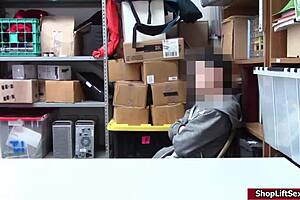 Lp officer gives handjob and sucks shoplifter's cock in office.