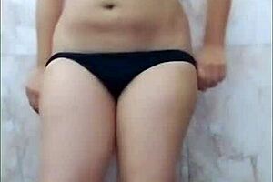 Indian Girl Fingers Herself In Bathroom Again.