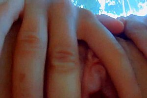 Stranger intensely fucks student in forest tent to creampie