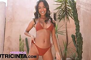 naughty putri cinta exposing her gloomy round boobs