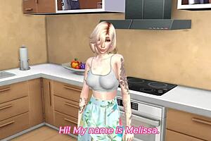 Blonde gets rough fucked at home in 3D