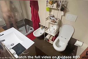 Guy Spied While Showering and Masturbating