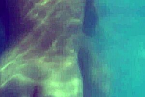 Lesbian swimming team remastered in retro outdoor garden