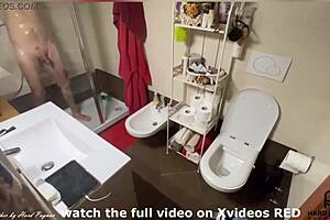 Guy Spied While Showering and Masturbating