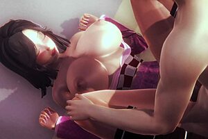 3D anime sex with Nezuko gets wild