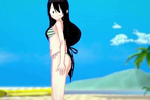 Tsuyu Froppy in Hot Swimsuit Wants Missionary on Beach
