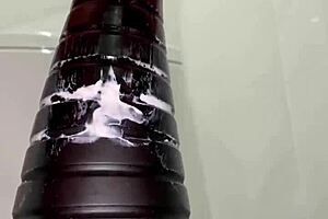 Close Up Anal Insertion With Dildo Tower