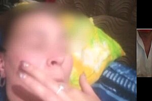 Hornythickgirl masturbates her ass in a steamy video call.