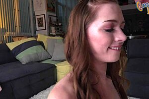 step-sis Myra Glassford has ange blooper rred hair and love to fuck with their step colleagues step-dad & step-bro