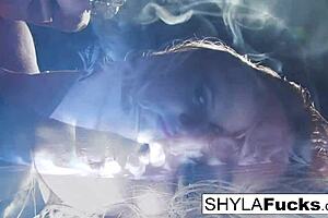 Shyla's Smoking Fetish With Blonde Big Tits Ass