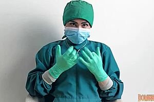 Nurse Teases Patient With Latex Gloves