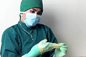 Nurse Teases Patient With Latex Gloves