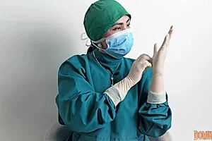 Nurse Teases Patient With Latex Gloves