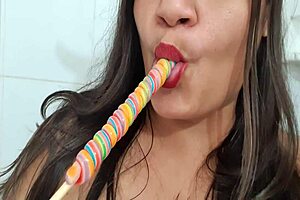 Latina Diaba masturbates her big ass before halloween trick or treating!