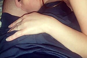 Amateur slut red head gets a real porn star handjob and blowjob from her mate